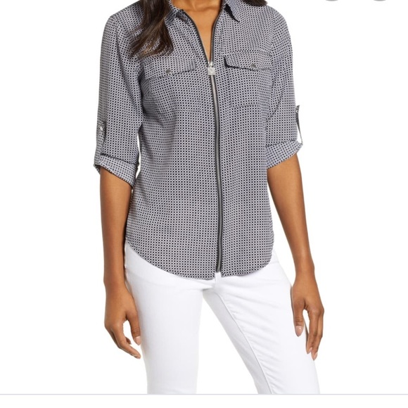 MICHAEL Michael Kors Tops - MICHAEL KORS ZIP UP SHIRT